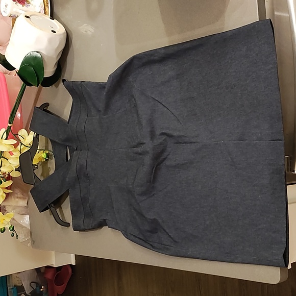 Jessica Howard Cleopatra neck cutout denim dress - Picture 5 of 12